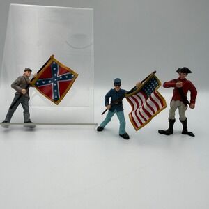 Safari Ltd Toy Soldier Figurines Flag Bearer Civil War Revolutionary War Set 3